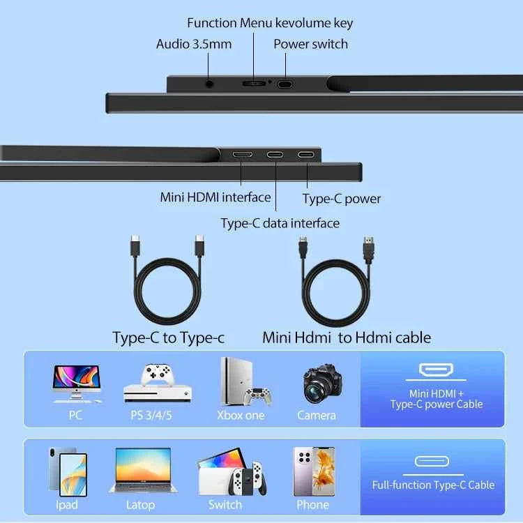 New Arrival 100% SRGB 14-Inch Ultra-Narrow Frame Portable Monitor Stand Convenient Portable Display Screen