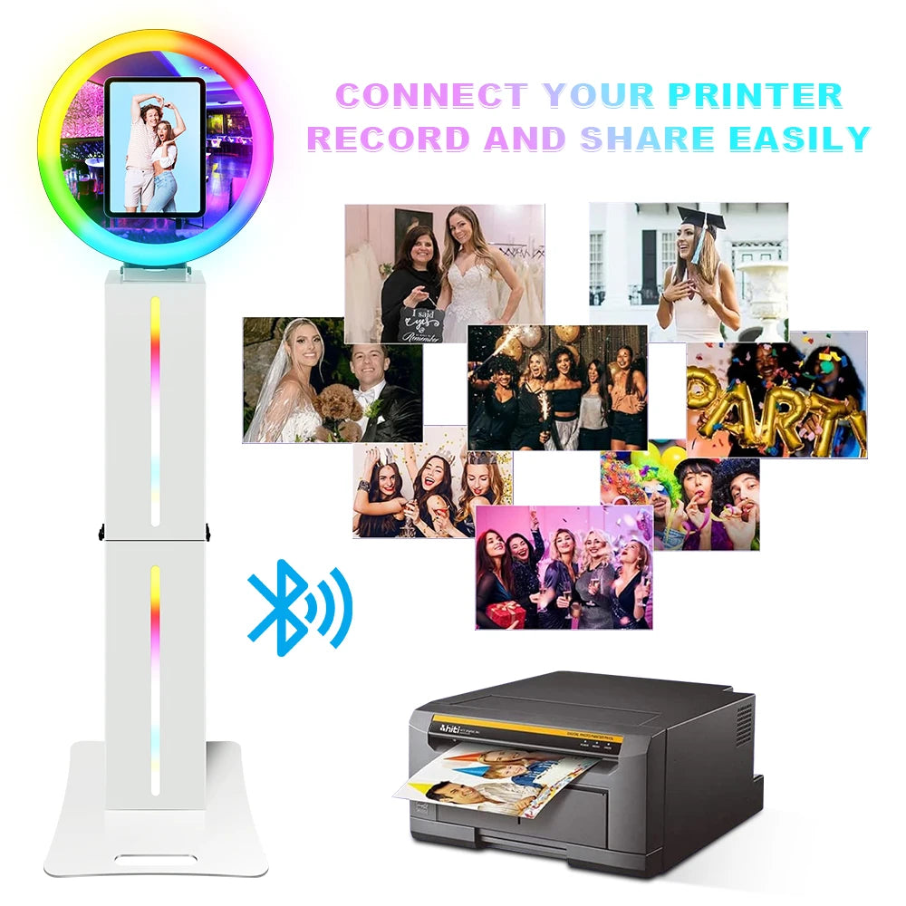 iPad Photo Booth Kiosk Selfie Magazine Wedding Photobooth Machine Sleek Metal Shell for Event Party