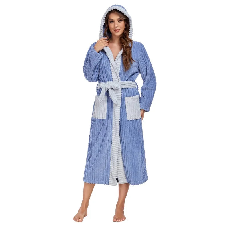 Free Shipping Elegant Flannel Bride Bath Robe Long Kimono Style Nightgown Red Plush Bath Robe