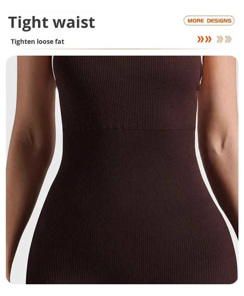 Women Seamless Quick-Drying Cross-Back Design Jumpsuit  Contrasting Color Straps One-Piece Shorts