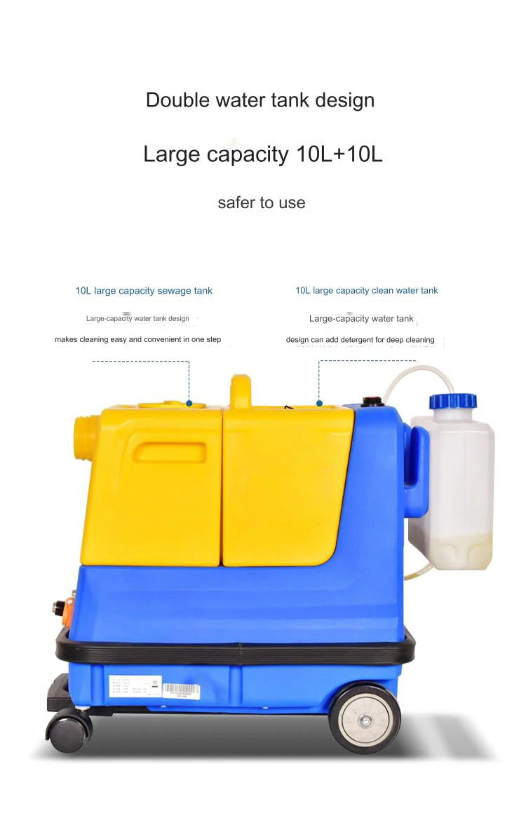 GR-10 Cold Water  Steam Suction Carpet Cleaning Machine  25000Pa for Car Sofas Curtains Carpets Mattresses and Home Appliances