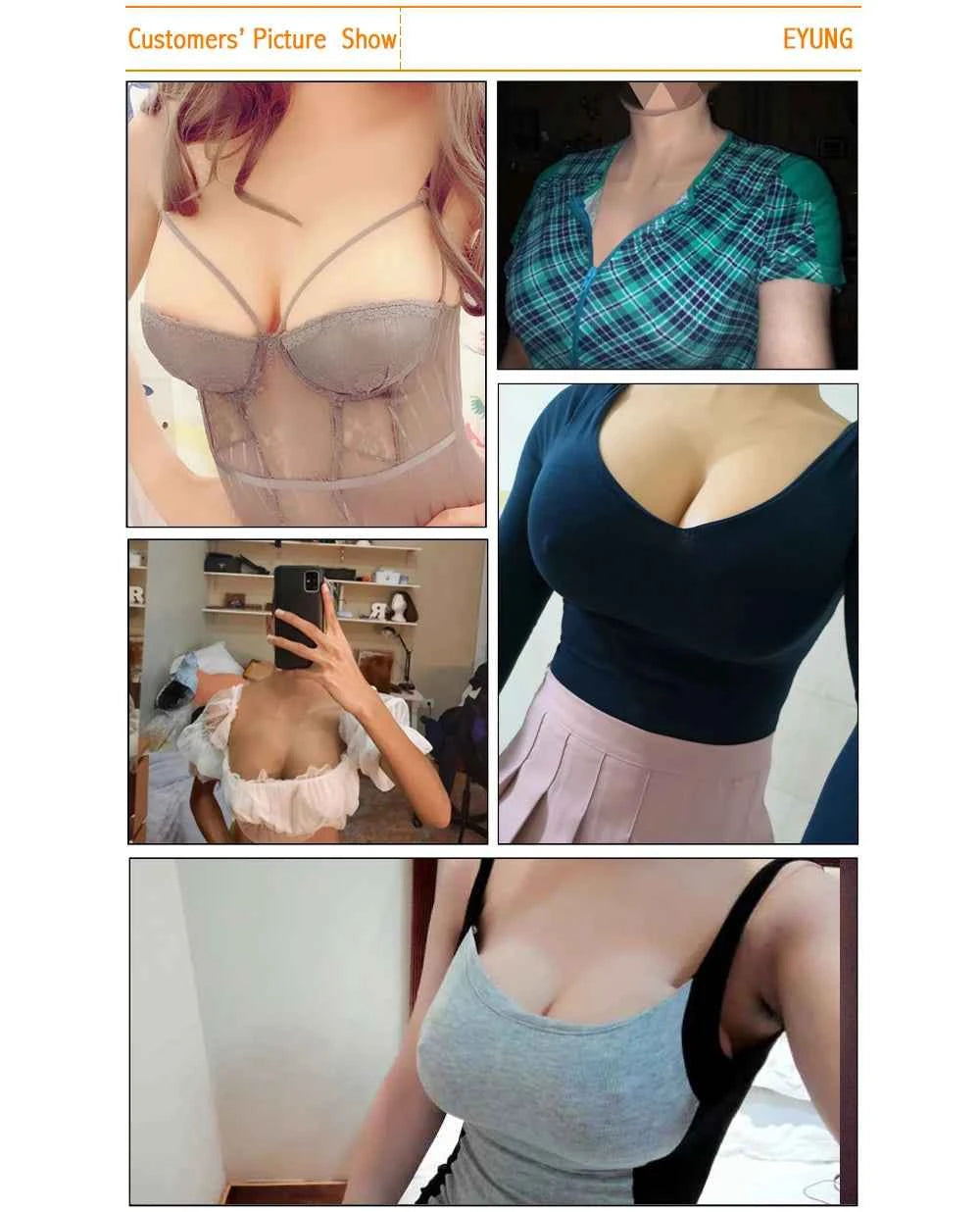 Eyung Silicone Bodysuit Crossdresser Drag Queen Triangular Vagina Hip Enhancer Silicone Breasts Swimsuit Fake Breast Forms Boobs