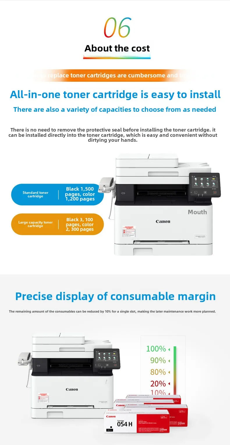 MF645Cx A4 Format Wireless USB Color Laser Multifunctional Fax Machine 4-in-1 Automatic Duplex Stock Printing Laser Printers