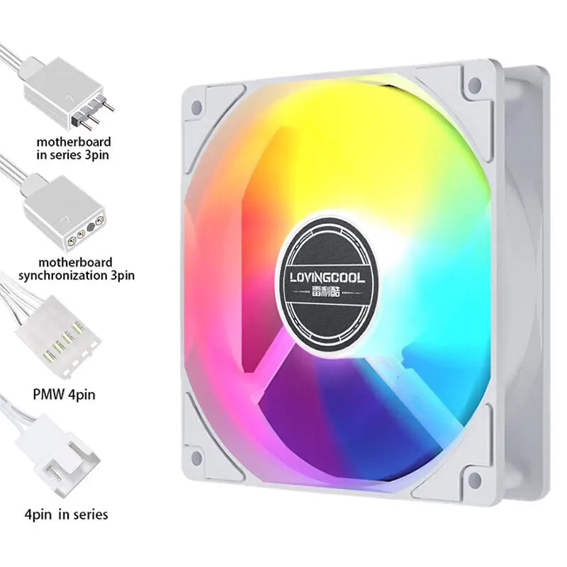 Lovingcool Computer PC Case Fan 12cm PC Luminous Led Cooling RGB Silent LED Plastic Cooling Fan for Computer Case