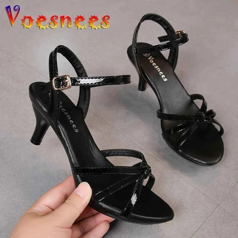 Sandals Women Shoes Big Size 43 Thin Heels Summer Candy Color Peep Toe High Heels Sexy Nightclub Party Slides Cross-Strap Shoes