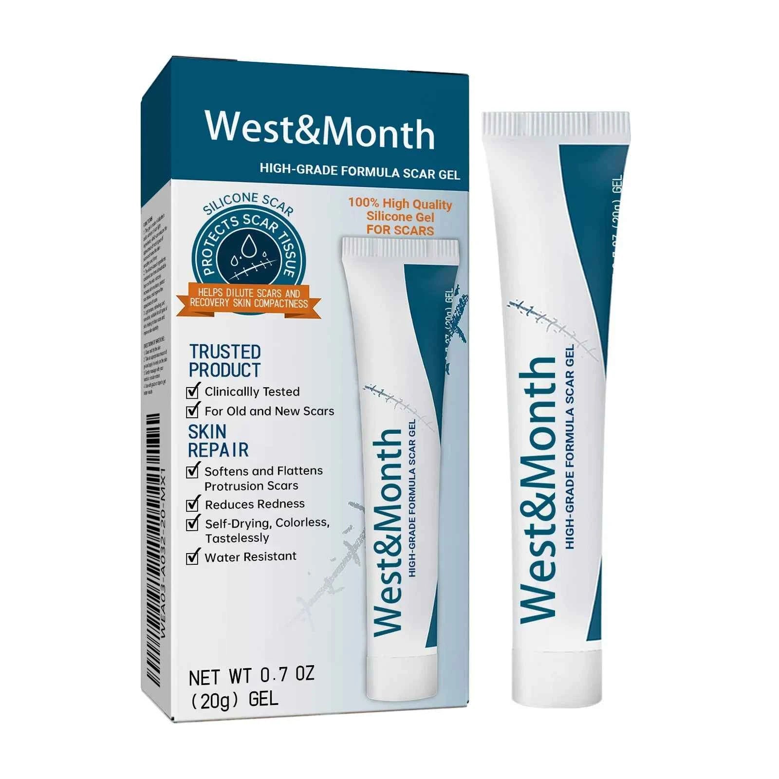 West&Month High-Grade Formula Scar Care Gel for Post-Surgery Scar Repair Pregnancy Smoothing Skin Care
