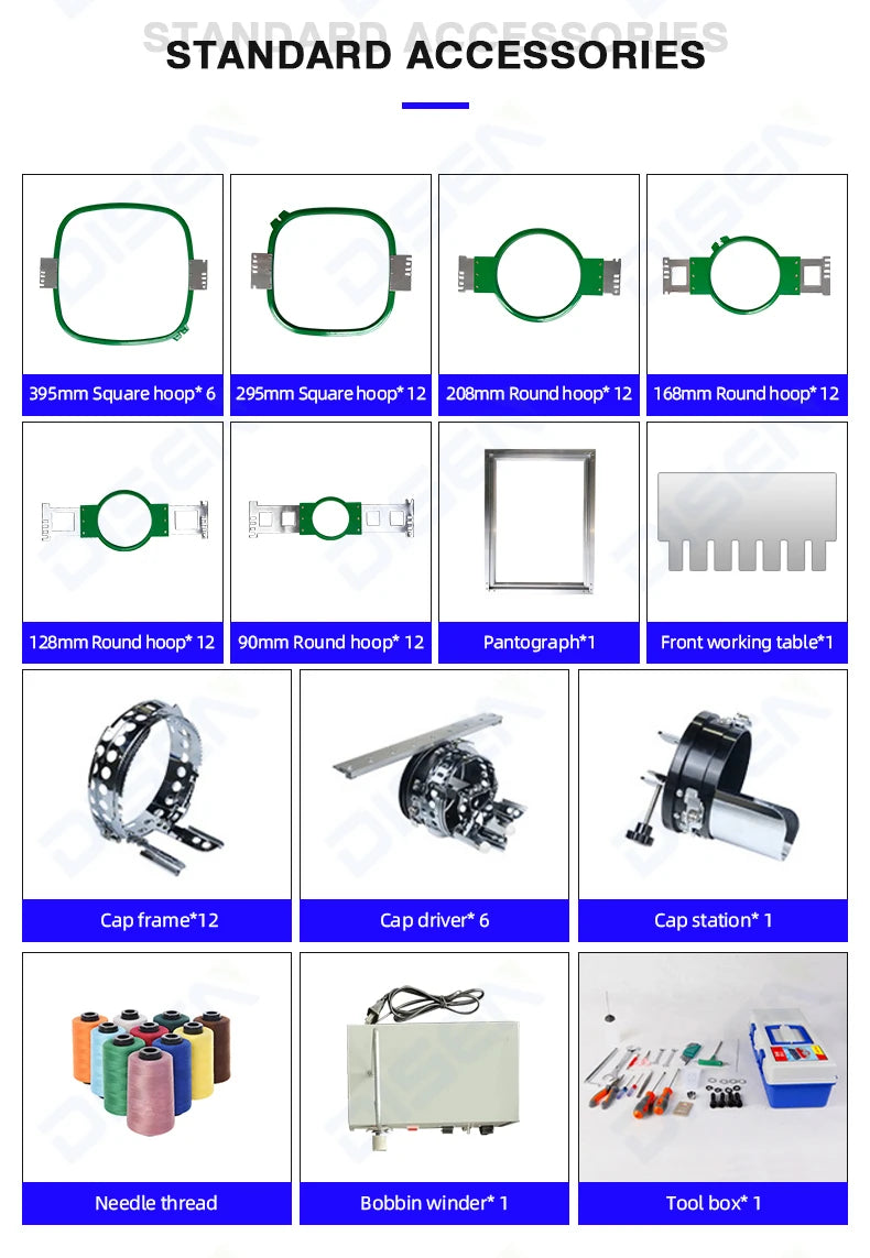High Quality Rotating Hook Commercial Industrial Computerized 6head 15 Needles Flat Cap Hat 1506 Embroidery Machine 6 Heads