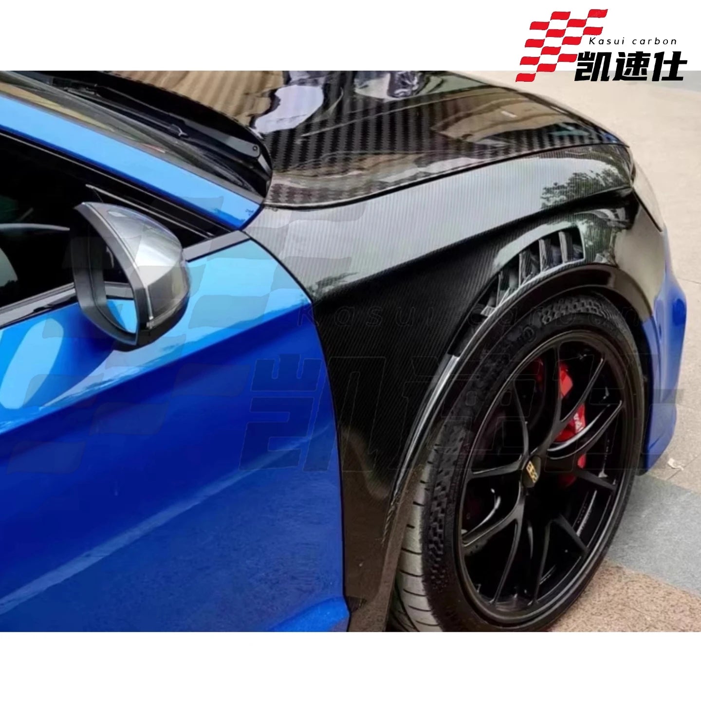 High Quality Carbon Fiber KSUI Style Fender Side Air Vent Fender Car Exterior for Audi A3 S3 Modified Car Parts