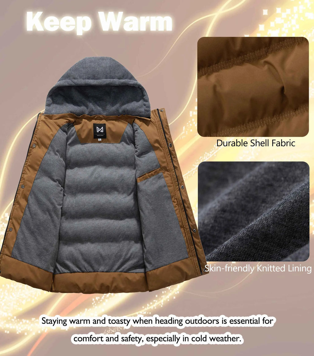 Men's Warm Winter Hooded Vest Padded Puffer Vest
