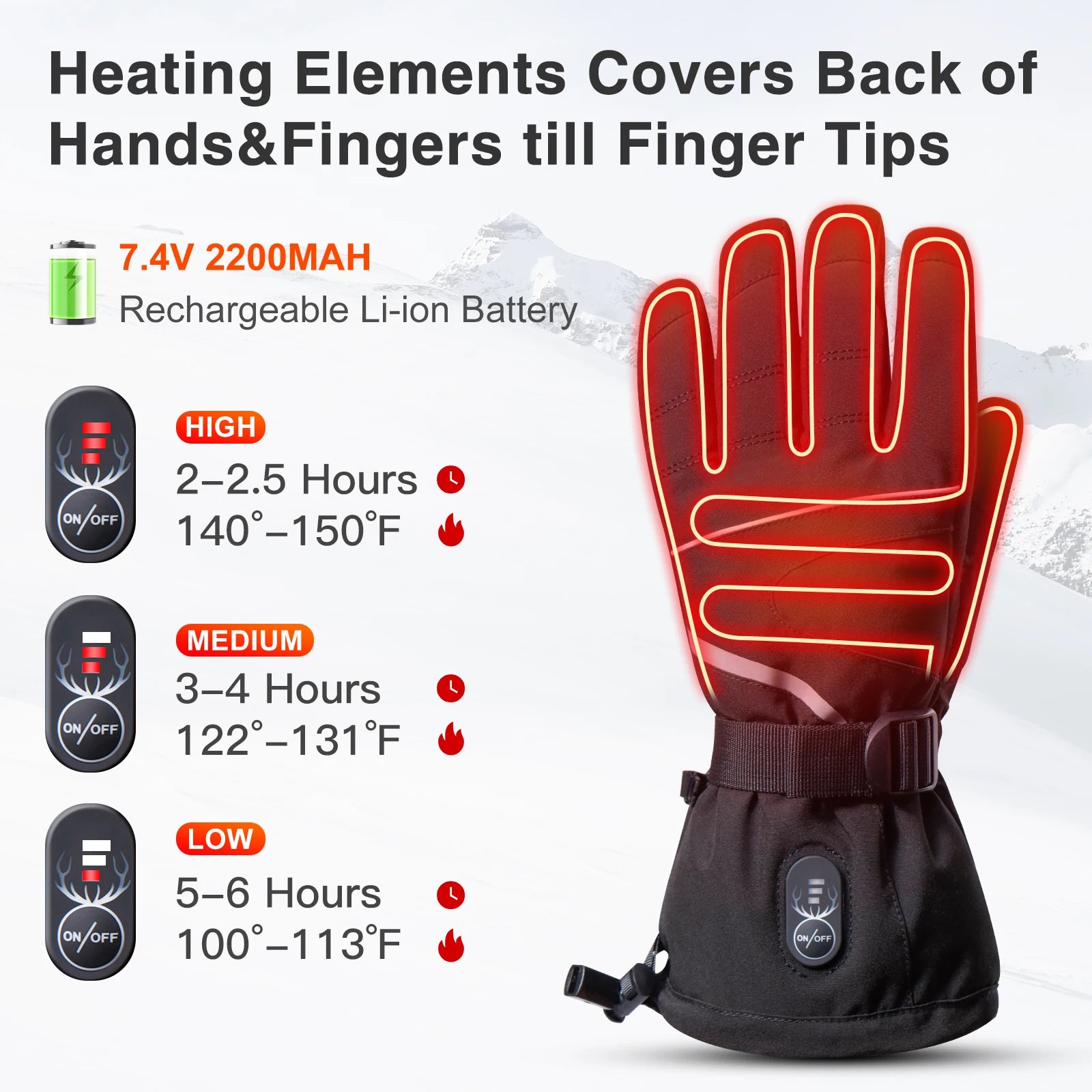 SAVIOR Poland Oversea Location Heated Waterproof Winter Gloves Outdoor Sports Snowboarding & Motorcycle Racing Warm Gloves