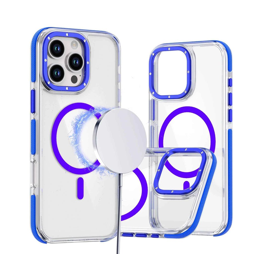 Muti Color Shockproof Clear Mobile Phone Cases Full Protection Magnetic Tpu+Pc Material Phone Cover for Iphone11-16 Series
