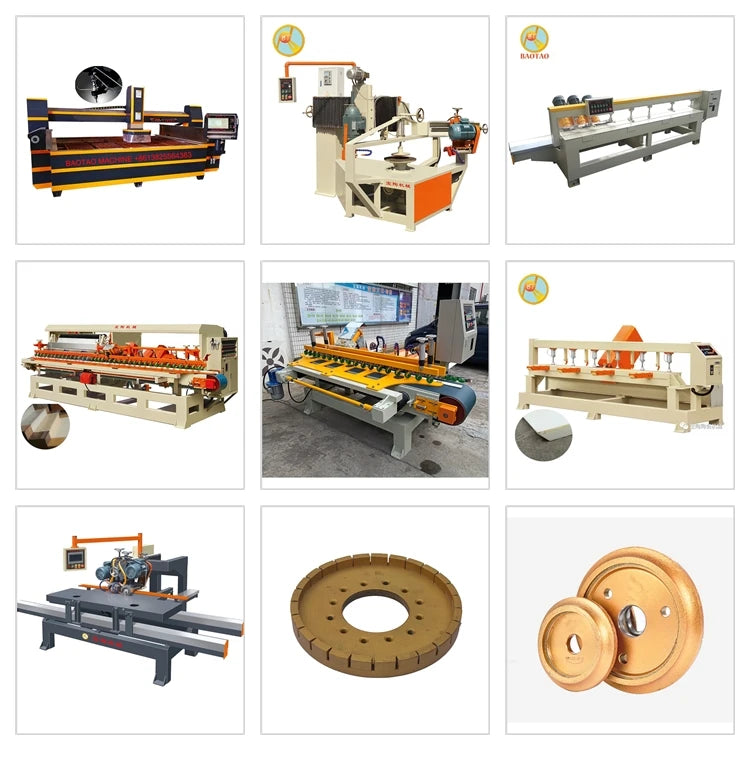 BAOTAO 3KW Stone Grinding Machine for Dining Table Tops with Beveled Edge 2000mm Manual Mode Processing Capacity
