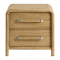 Modern Design Bedroom Furniture Sets Bedside Table Plywood Frame Solid Wood Veneer with 2 Drawers Nightstands