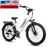SAMEBIKE 26" High Carbon Steel Hybrid Electric Bike with Middle Display Disc Brake & 36V Lithium-Ion Battery EU Warehouse Stock