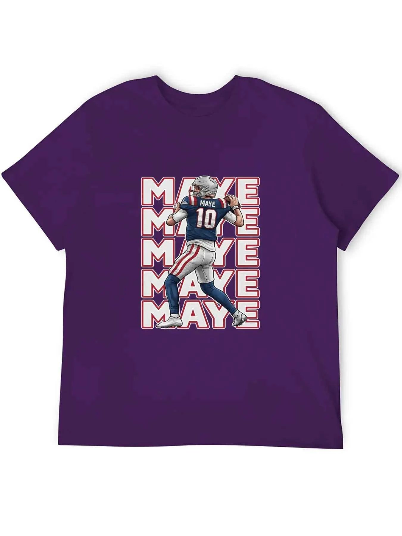 USA In-Stock New England Team Culture Shirt MAYE #10 Jersey T-Shirt Men's Casual Crew Neck T-Shirts 100% Cotton 180g Stretch Top