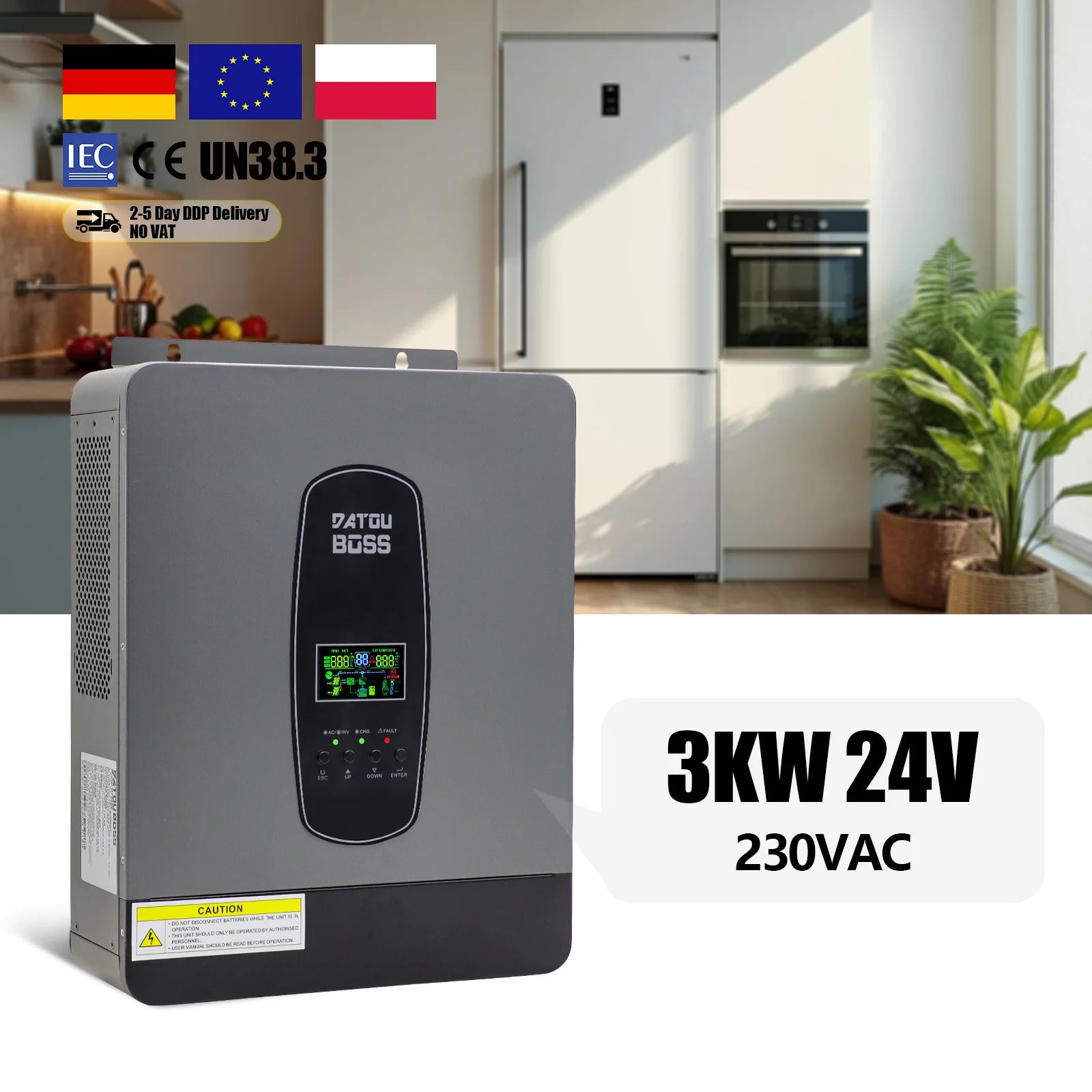 EU US Stock Overseas Certification 48V 24V 6KW 3KW Single Phase Solar Inverter on Off Grid Hybrid Hybrid Solar Inverter