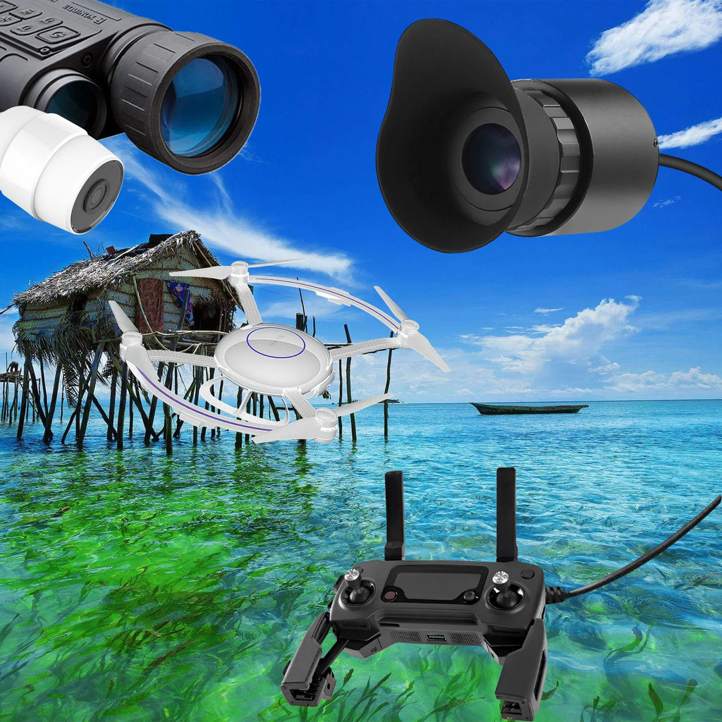 80-inch Portable Head-mounted Monocular Display 0.39-inch Screen with 12x Eyepieces to Support Diopter Adjustment Ocular Lens