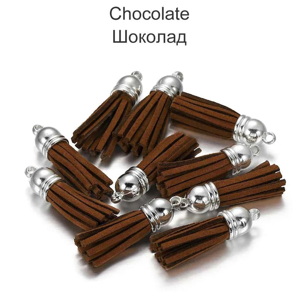 20-60pcs/lot 38mm Tassel Vintage Leather Tassels Fringe for Purl Macrame Pendant For DIY Jewelry Making Supplies Accessories