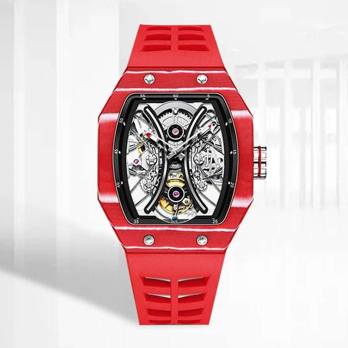 True Luxury Tourbillon square Watch Men's Sapphire Stainless Steel OEM Mechanical Automatic Waterproof Watch for Men