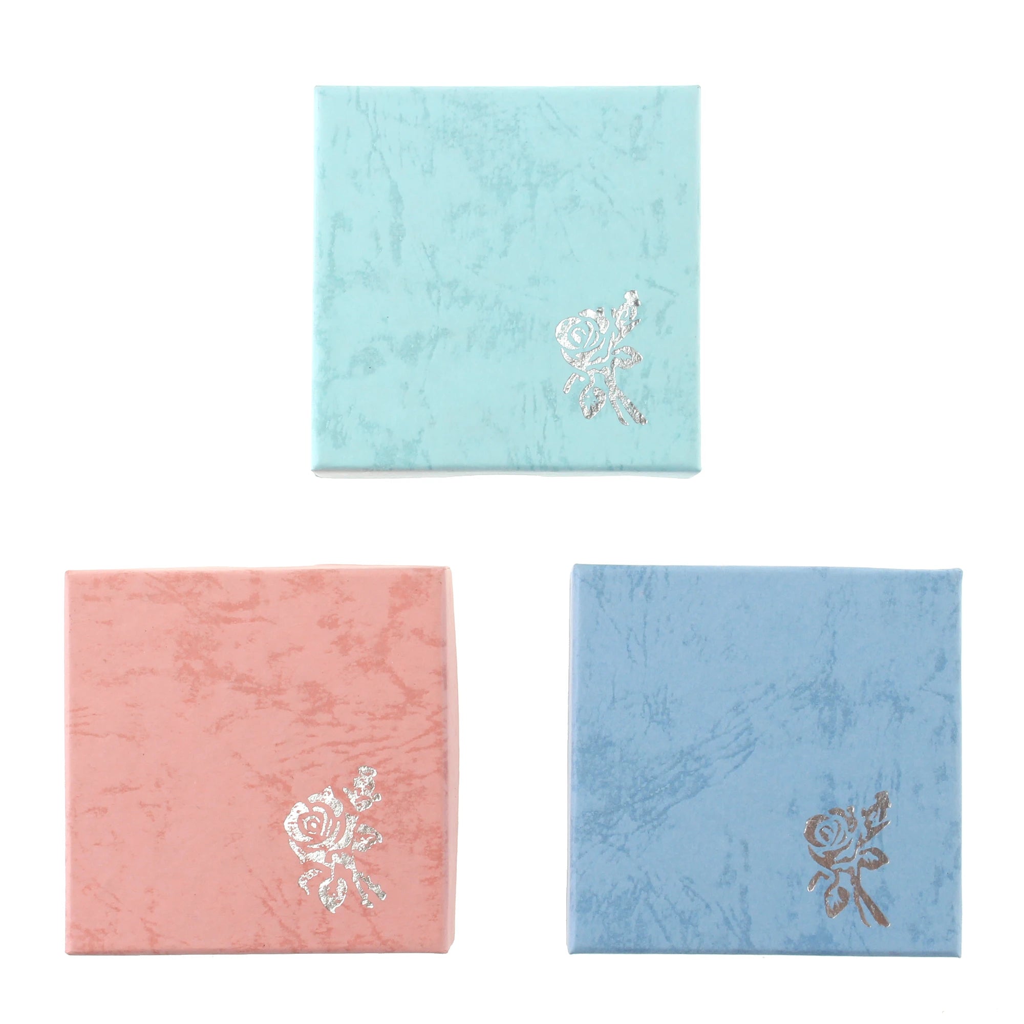 Square Rose Printed Jewelry Packaging Box Bracelet Necklace Storage Case Cardboard Gift Box Jewelry Organizer Case