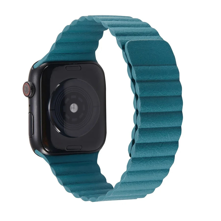 Dropshopping Leather Links for IWatch Band 45mm 41mm 44mm 40mm Magnetic Loop Bracelet for Iwatch Series 8 7 SE 6 5 4 3 Strap