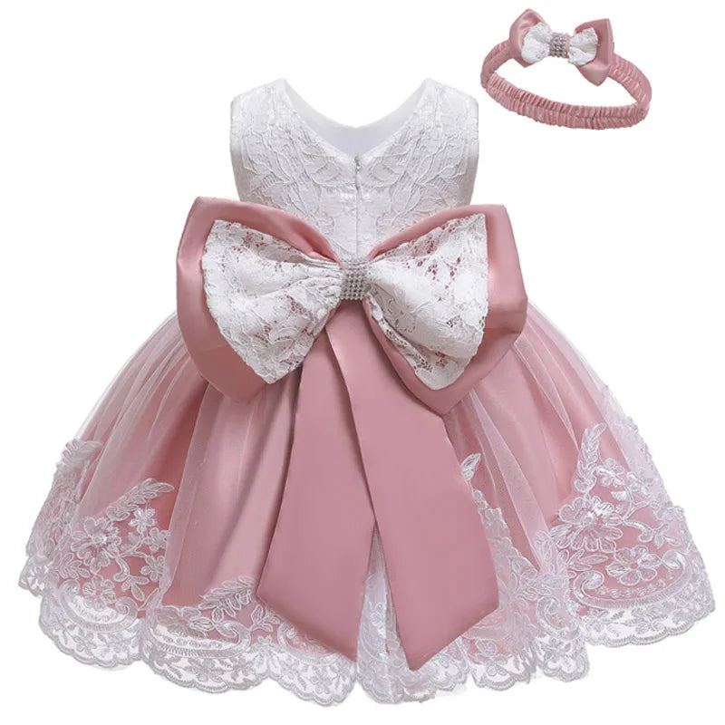 Newborn Baby Girls White Princess Christmas Dress Kids Dresses For Girls Baptism 1st Birthday Wedding Bridesmaid Infant Vestidos