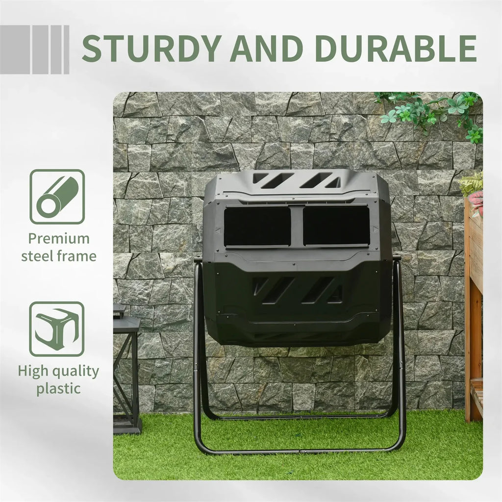 Outdoor Furniture Black Tumbling Outdoor Compound Fertilizer Drum 162L