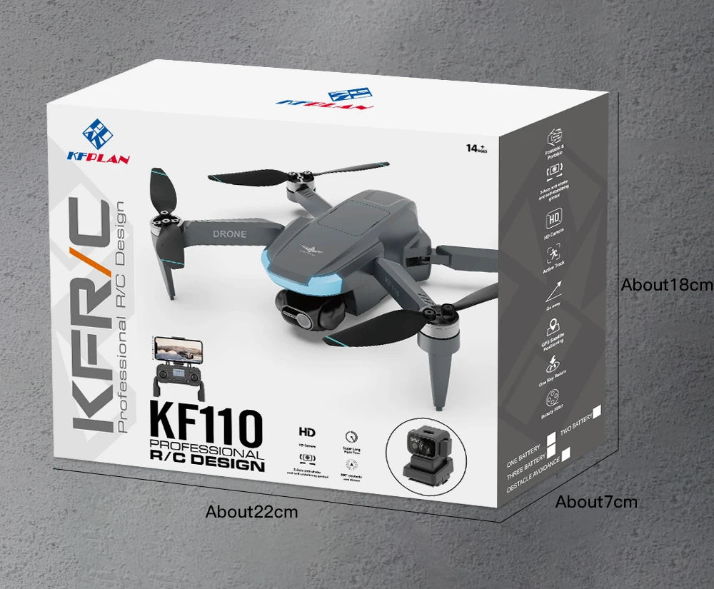 New KFPLAN KF110 MINI Drone Brushless Motor 4K Camera EIS Obstacle Avoidance Professional 226G Quadcopter RC Drone Toy for Gifts