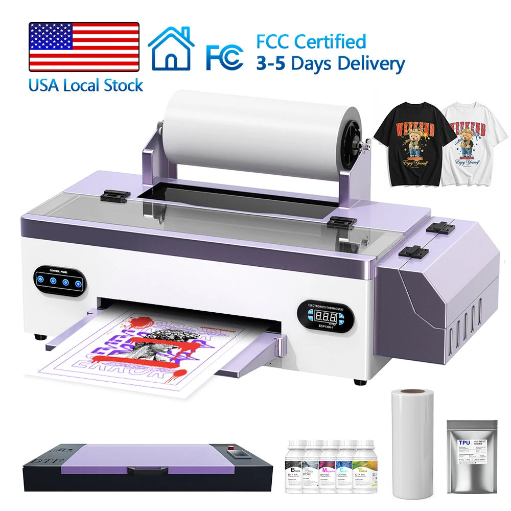 FREE SHIPPING US Warehouse New Update A3 R1390 Dtf Printer Machine Heat Transfer Pet Film for T-shirt Hoodie and All Fabric