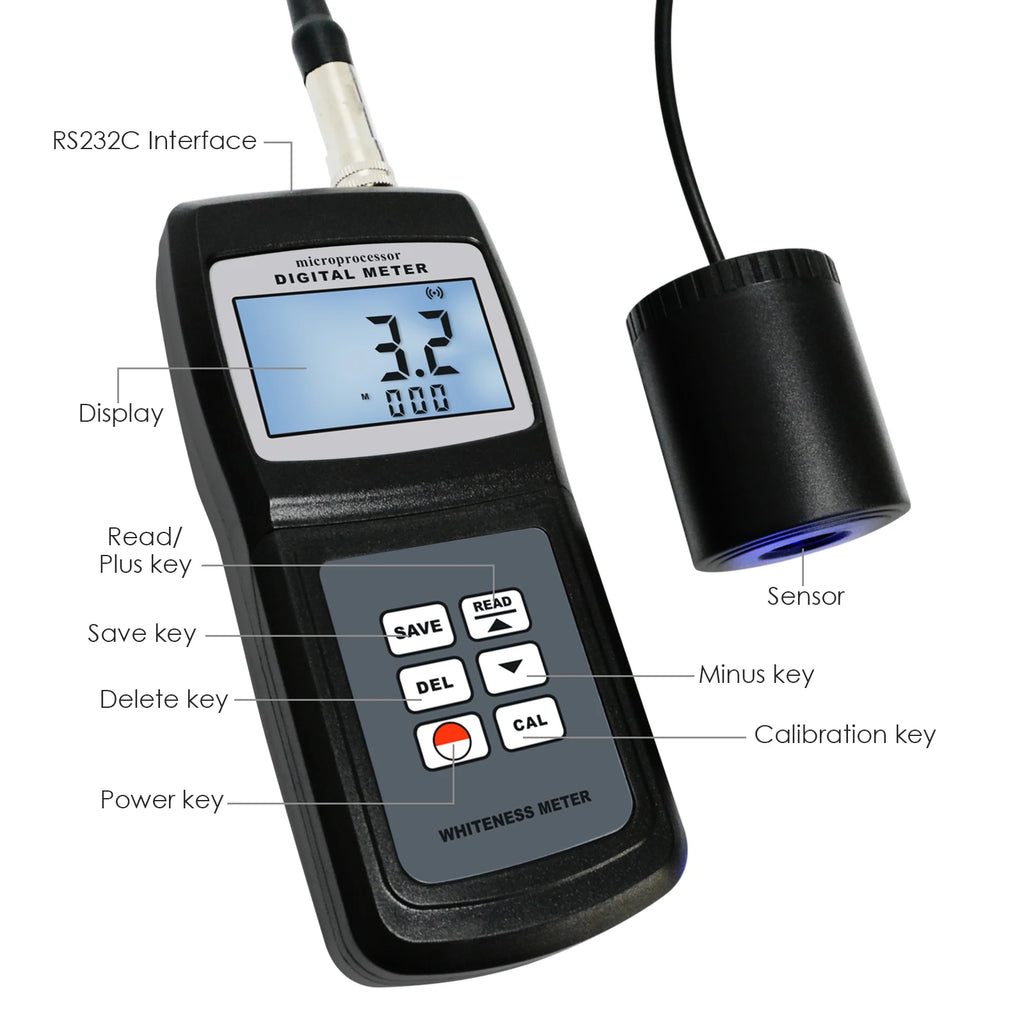 Portable Digital Whiteness Meter with 254 Data Memory Customized OEM Support WM-106 Standard Range