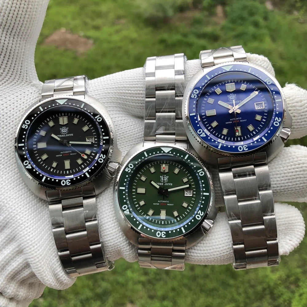 SD1970 Stock Supply Men Mechanical Watch Diving Wristwatch 200 Merter Water Resistance Stainless Steel Watch Relojes Hombre 2024