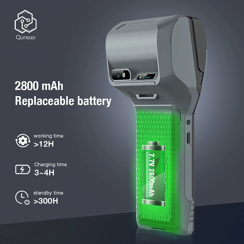 Newly Hot Selling 4GB RAM 128GB ROM Mobile Android 12.0 Handheld Data Collector POS Printer PDA Terminal for Electricity Bill