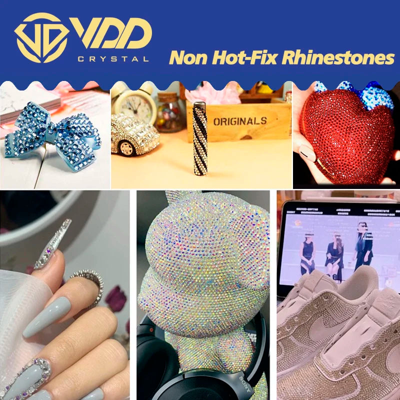 VDD 005 Citrine High Quality SS4-SS20 Glass Rhinestones Crystal Gold Flatback Diamond Stones For Nail Art Crafts Accessories