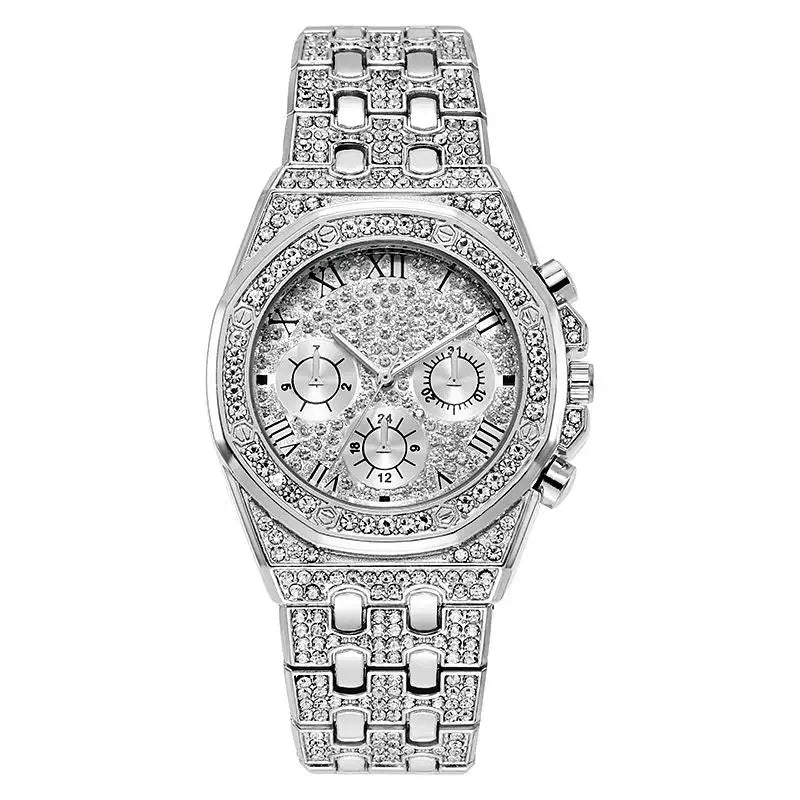 Green Luxury Charm Modern Alloy Stainless Steel Fashion Men's Quartz Wrist Watch MIYOTA Movement Glass 3BAR Water Resistant