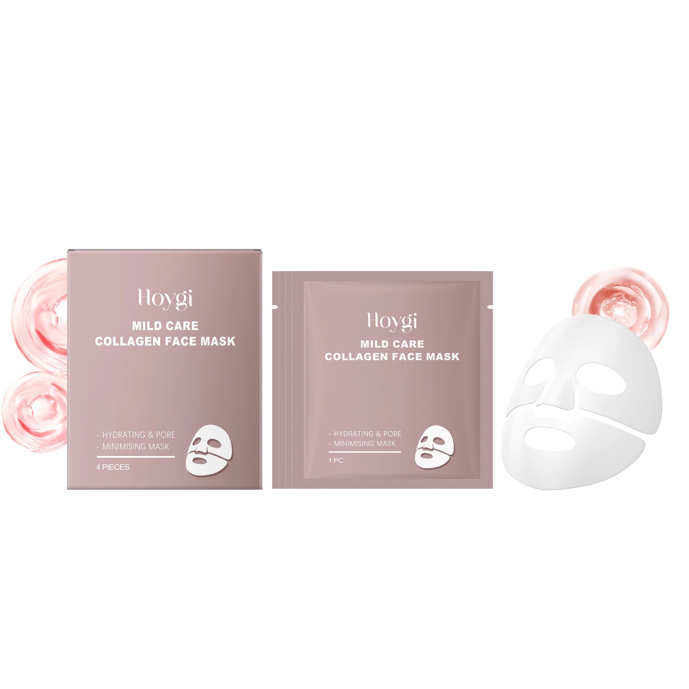 Hoygi Collagen Hydrating Mask (Box Set) Gentle Moisturizing Firming Pore-Smoothing Skin Care Mask Facial Masks