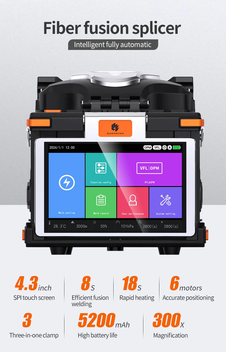 Hot Sale DSEE 6 Motor Fiber Core Alignment FTTH 6S Optical Fiber Fusion Splicer M5 with POE TCP GSM SDK Networks