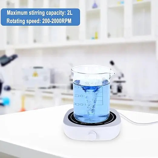 IKEME High Quality Cheap Laboratory 2000rpm Magnetic Stirrer Adjustable Speed Mixer Machine 2L Portable Mini Magnetic Stirrer