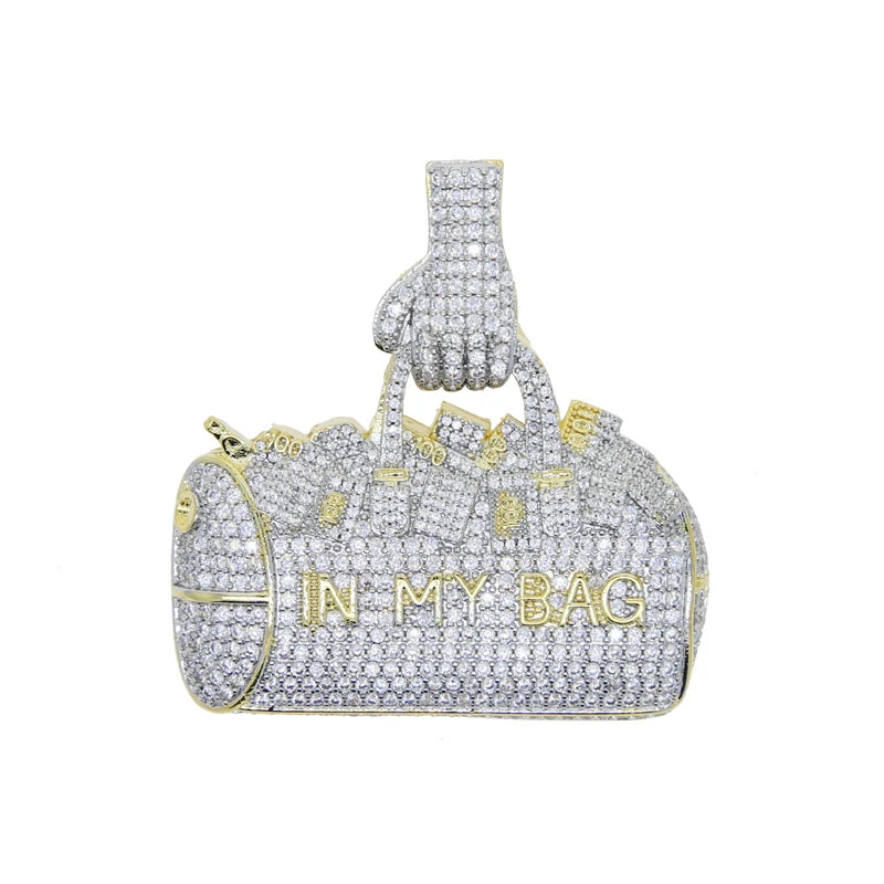 18K Gold Plated Micro Pave Cubic Zirconia CZ Plug Shape Pendant Hip Hop Style Yellow Gold Necklace for Engagement Wedding Party