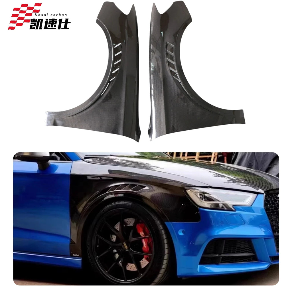 High Quality Carbon Fiber KSUI Style Fender Side Air Vent Fender Car Exterior for Audi A3 S3 Modified Car Parts