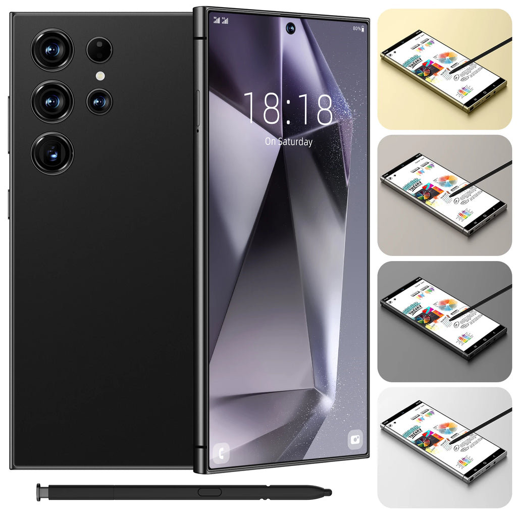 Samsum S24 Ultra Smartphones 8+256GB 5G Dual SIM Original CPU Octa Core HD Screen Resolution LTE Cellular Mobile Phone
