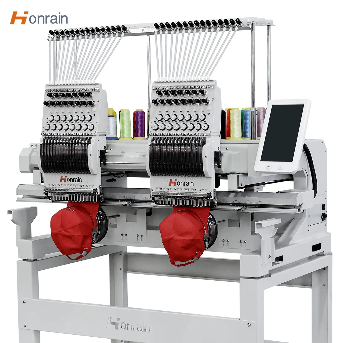 HONRAIN 2 HEAD Embroidery Machine Chinese Factory High Quality  9/12/15 Needles T-shirt Cap 2 Heads Computer Embroidery Machine