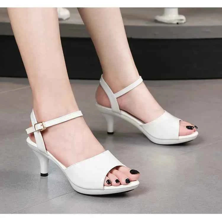 Sandals Women Shoes Big Size 43 Thin Heels Summer Candy Color Peep Toe High Heels Sexy Nightclub Party Slides Cross-Strap Shoes