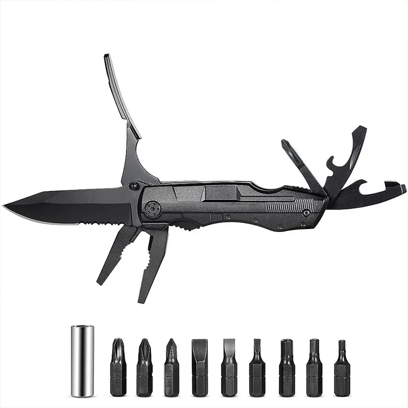 Multi-functional outdoor folding knife, with folding wrench sawtooth channel, etc., survival knife in the wild