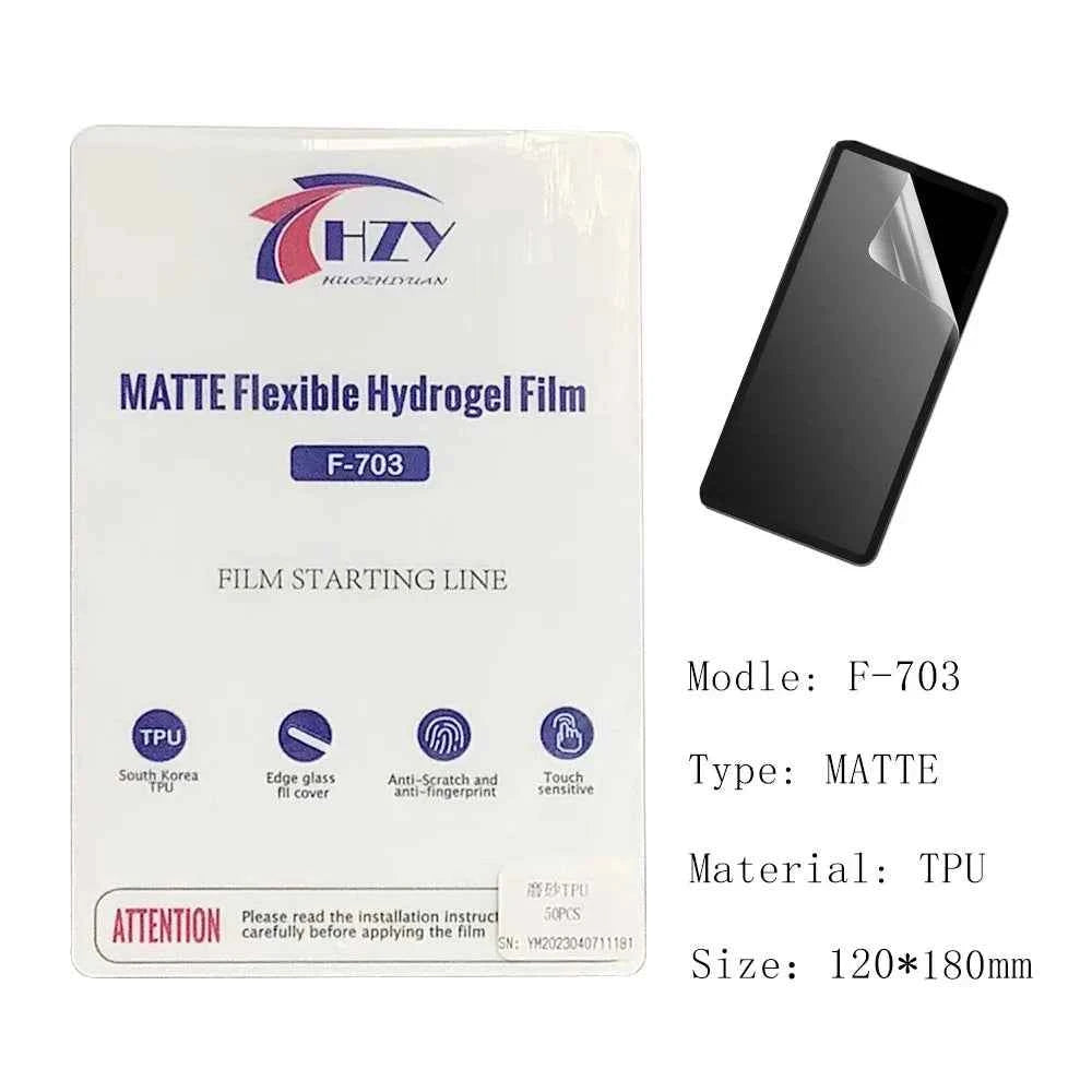 HZY F-701/F-703 Hydrogel Film HD Matte for iPhone Android Phone LCD Screen Protectors Intelligent Cutting Machine Plotter 50Pcs