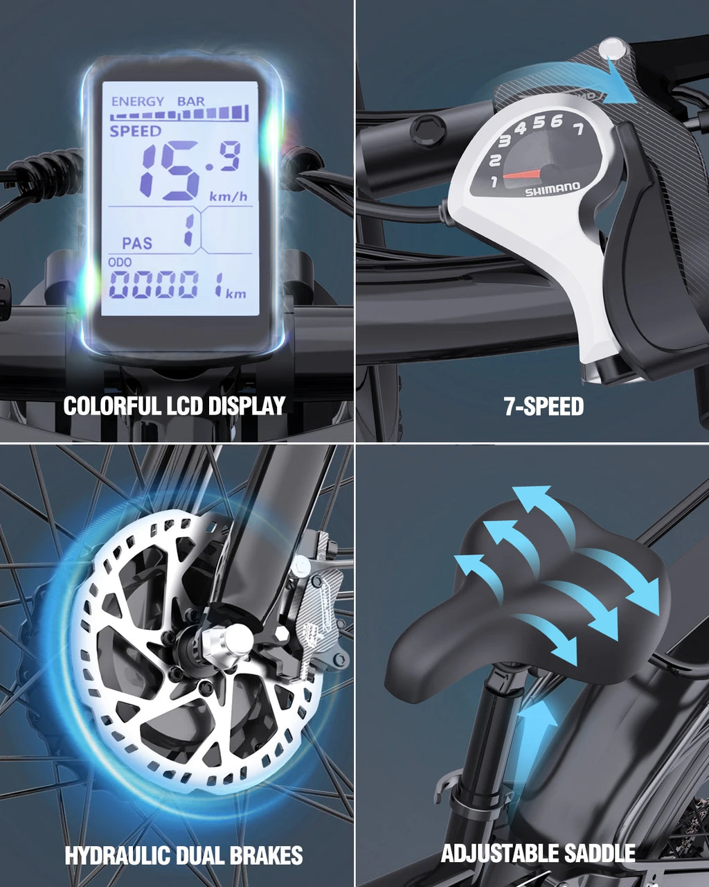 US Free Shipping YVY 26 Inch E Bike 48V 23Ah Fat Tire Dual Motor Electric Dirt Mountain Bike Electric Moped Bicycle for Adults