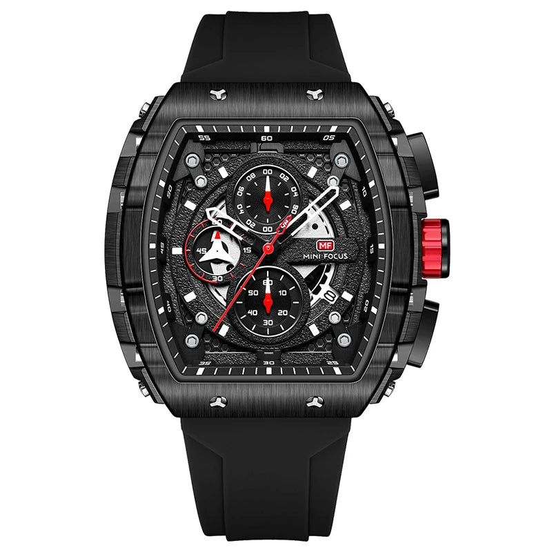 MINI FOCUS 0399 New Silicone Men Watch Business Casual Calendar Quartz Watches Sport Waterproof Luminous Men's Wristwatches