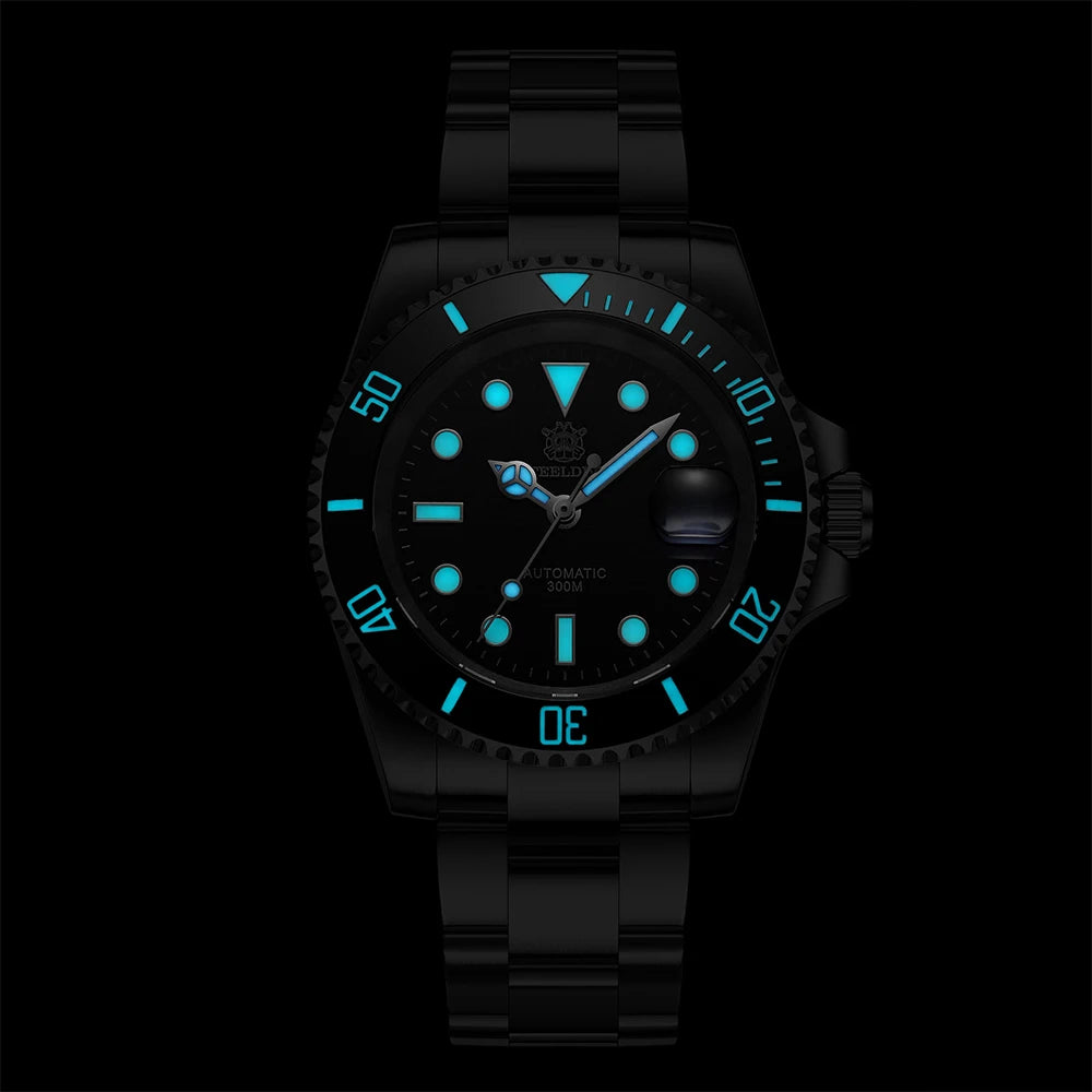 STEELDIVE SD1953 New Arrival Stainless Steel Bi-Color Dial NH35 Automatic Watch 300M Waterproof Sapphire Glass Men Dive Watches