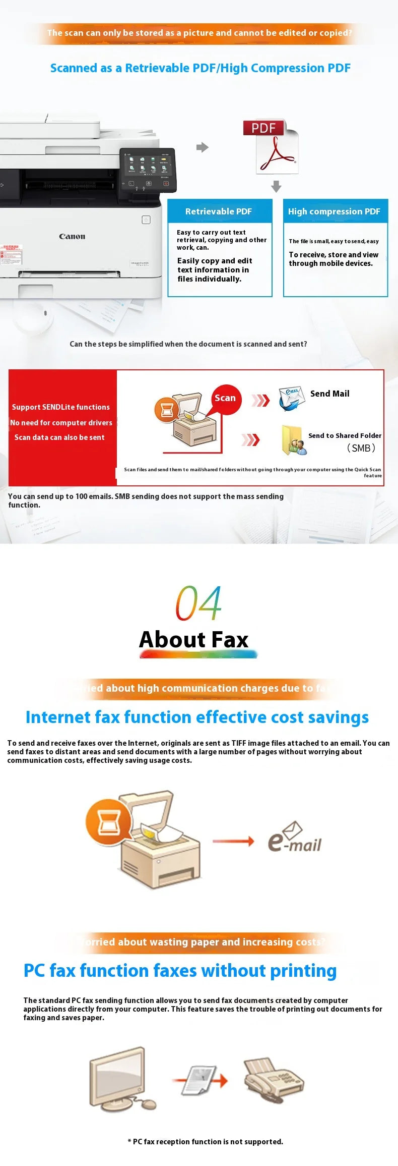 MF645Cx A4 Format Wireless USB Color Laser Multifunctional Fax Machine 4-in-1 Automatic Duplex Stock Printing Laser Printers