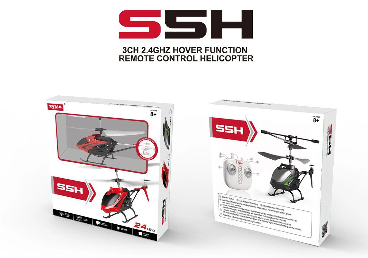 Original SYMA S5H 3 Channel RC Helicopter Children's RC Airplane Toy Birthday Gift Resistant to Fall fixed height