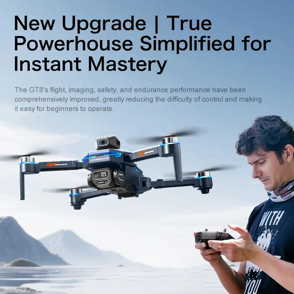 NEW GT8 Mini Drones With Wide Angle Camera and Screen Remote Control Height Hold Wifi FPV RC Foldable Quadcopter Dron Toys